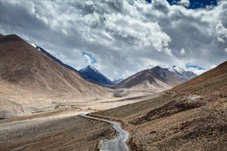 Road in Himalayas near Khardung La pass