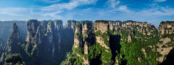Panorama of famous tourist attraction of China Avatar mountains