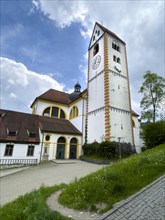 Clock tower of Benedictine monastery St. Mang