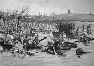 Race of the pioneers of the Prussian army with homemade vehicles