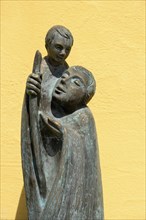 Bronze figure of St. Christopher with baby Jesus
