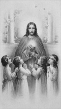 Jesus with the chalice surrounded by children