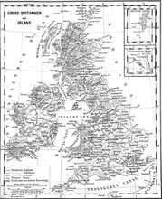 Map of Great Britain and Ireland as it stood in 1870