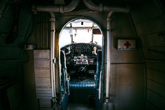 Cockpit of antonov an-2 aircraft