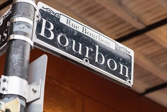 Bourbon street sign in new orleans