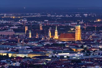 Night aerial view of Munich from Olympiaturm