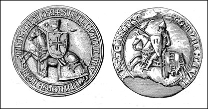 Seal of Raimund VI of Toulouse and of Simon of Montfort