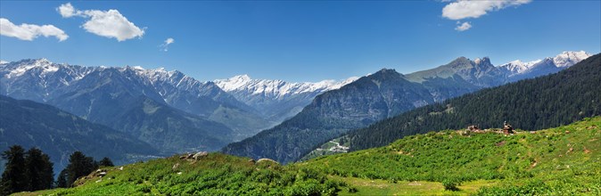 Panorama of Himalayas near Manali