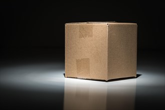 Blank carboard shipping box under spot light