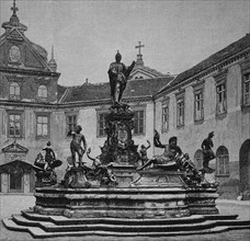 Der Wittelsbacherbrunnen in der koeniglichen Residenz in Muenchen