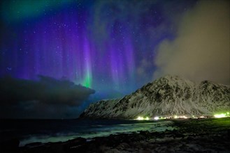 Aurora borealis northern lights in Vareid