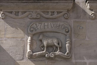 Relief of a lamb from 1780 on a former inn