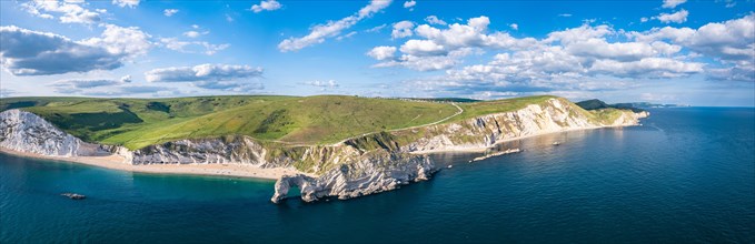 Panorama over Jurassic Coast and Clifs