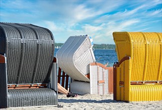 Three beach chairs
