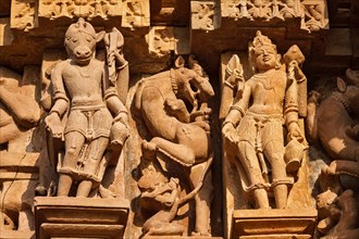 Stone carving bas relief sculptures on Vaman Temple
