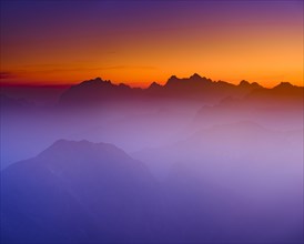 Dawn on the summit of Krn