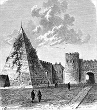 Die Pyramide des Cestius in Rom