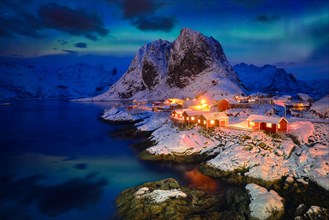 Famous tourist attraction Hamnoy fishing village on Lofoten Islands