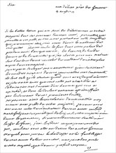Letter from Voltaire to Frederick the Great dated 7 August 1755