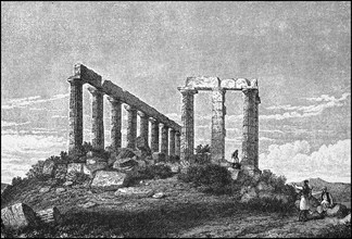 Ruins of the Temple of Athena on Cap Sounion