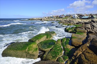 Village on rocky coast