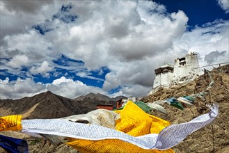 Leh Tsemo fort and gompa and lungta