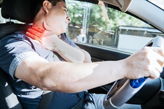 A driver with neck pain