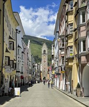 View of the Twelfth Tower and alley from the historic new town of Sterzing