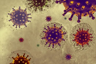Virus pandemic cells or bacteria molecule concept. Germs