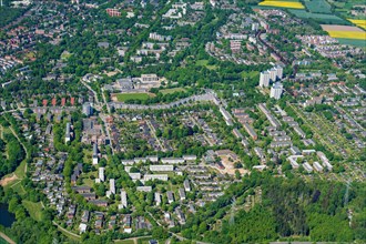 Aerial view of the Hamburg residential area Lohbruegge Nord