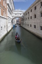 Gondola near sighs bridge