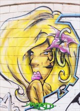 Graffiti of a blonde woman