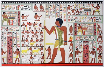 Painting in an Egyptian burial chamber from the time of the IV. Dynasty