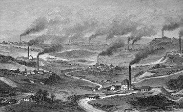 Smoking chimneys in the mining district