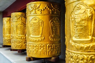 Prayer wheels in Tabo Monastery. Tabo