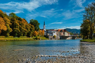 Autumn and Isar river