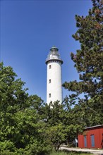 White lighthouse Langer Erik on the island of Stora grundet