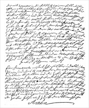 Last page of the will of King Frederick William I. from 1722