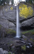Waterfall in front of basalt rock