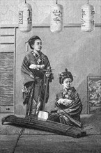 Japanese Girl with Musical Instruments