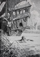 Emperor Henry IV plunges into the Rhine
