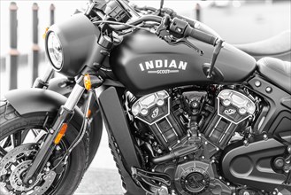 INDIAN Scout motorbike in Black and White