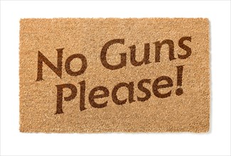 No guns please welcome mat isolated on A white background