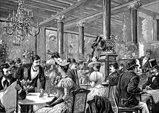 The Cafe farmer Restaurant in Berlin in 1876