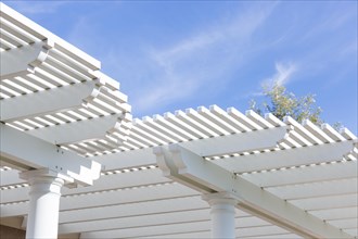 Beautiful house patio cover against the blue sky