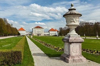Grand Parterre and the rear view of the Nymphenburg Palace