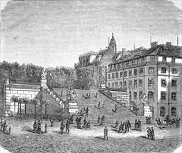 The flight of steps of the Bruehl Terrace in Dresden