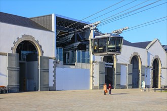 Ateliers des Capucins cultural and commercial centre in the building of the former arsenal with cable car in the Recouvrance district