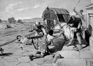 Marcus Tullius Cicero is killed by the soldiers of Marcus Antonius