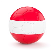 Austria soccer football ball with Austrian flag isolated on white background